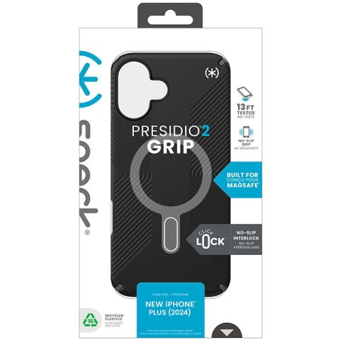 Speck Presidio2 Grip ClickLock & MagSafe - Etui iPhone 16 Plus (Black / Slate Grey / White) Speck Presidio2 Grip ClickLock & MagSafe - Etui iPhone 16 Plus (Black / Slate Grey / White)