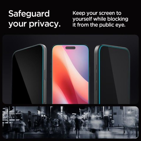 Spigen GLAS.TR EZ FIT Privacy 2-Pack - Szkło hartowane z filtrem prywatyzującym do iPhone 16 Pro 2 szt Spigen GLAS.TR EZ FIT Privacy 2-Pack - Szkło hartowane z filtrem prywatyzującym do iPhone 16 Pro 2 szt
