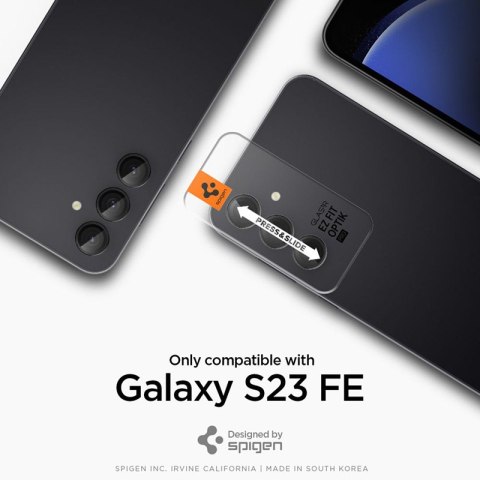 Spigen Optik Pro GLAS.TR EZ Fit Camera Protector 2-Pack - Szkło ochronne na obiektyw do Samsung Galaxy S23 FE (2 szt) (Czarny)