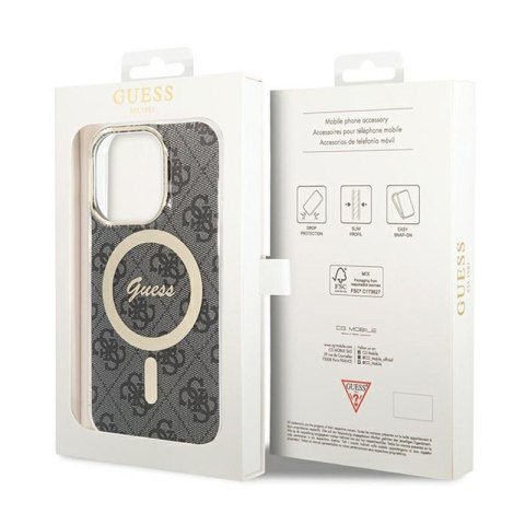 Guess 4G MagSafe - Etui iPhone 15 Pro (czarny) Guess 4G MagSafe - Etui iPhone 15 Pro (czarny)