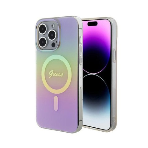 Guess IML Iridescent MagSafe - Etui iPhone 15 Pro Max (różowy) Guess IML Iridescent MagSafe - Etui iPhone 15 Pro Max (różowy)