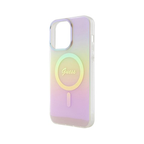 Guess IML Iridescent MagSafe - Etui iPhone 15 Pro Max (różowy) Guess IML Iridescent MagSafe - Etui iPhone 15 Pro Max (różowy)