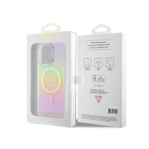 Guess IML Iridescent MagSafe - Etui iPhone 15 Pro Max (różowy) Guess IML Iridescent MagSafe - Etui iPhone 15 Pro Max (różowy)