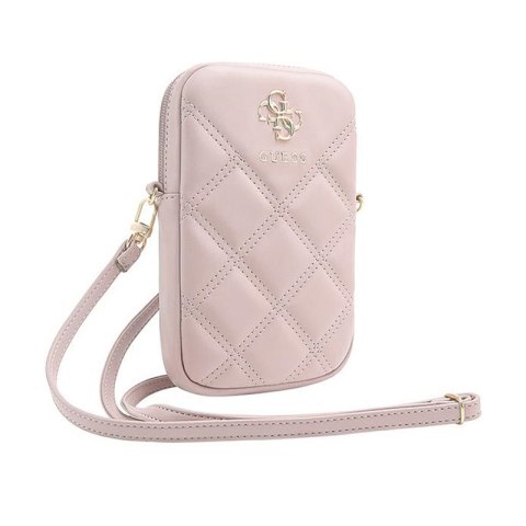 Guess Zip Quilted 4G - Torebka na telefon (różowy) Guess Zip Quilted 4G - Torebka na telefon (różowy)