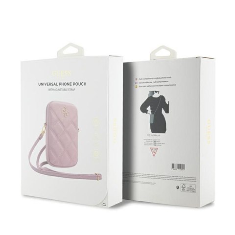 Guess Zip Quilted 4G - Torebka na telefon (różowy) Guess Zip Quilted 4G - Torebka na telefon (różowy)