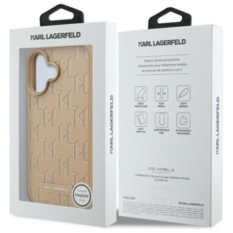Karl Lagerfeld Hot Stamp MagSafe - Etui iPhone 16 (beżowy) Karl Lagerfeld Hot Stamp MagSafe - Etui iPhone 16 (beżowy)
