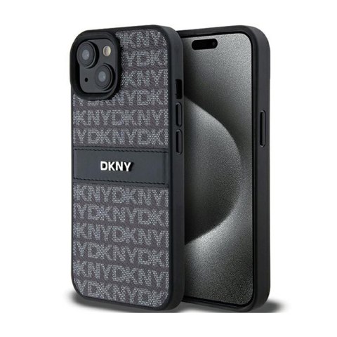 DKNY Leather Mono Stripe & Metal Logo - Etui iPhone 15 / 14 / 13 (czarny) DKNY Leather Mono Stripe & Metal Logo - Etui iPhone 15 / 14 / 13 (czarny)