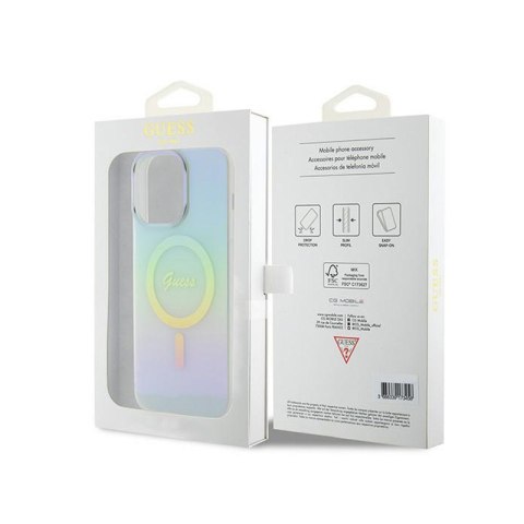 Guess IML Iridescent MagSafe - Etui iPhone 15 Pro Max (turkusowy) Guess IML Iridescent MagSafe - Etui iPhone 15 Pro Max (turkusowy)