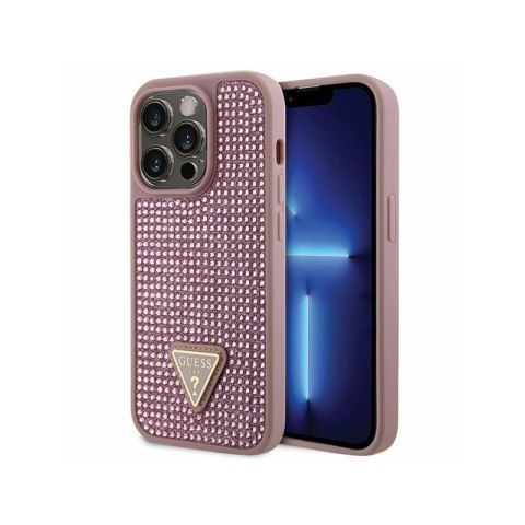 Guess Rhinestone Triangle - Etui iPhone 14 Pro (różowy) Guess Rhinestone Triangle - Etui iPhone 14 Pro (różowy)