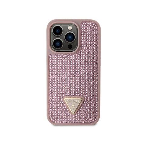 Guess Rhinestone Triangle - Etui iPhone 14 Pro (różowy) Guess Rhinestone Triangle - Etui iPhone 14 Pro (różowy)