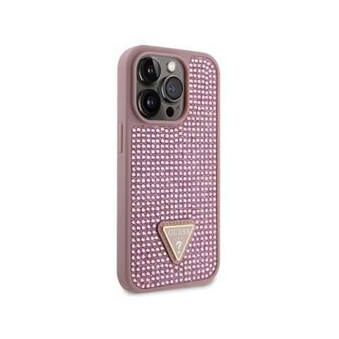 Guess Rhinestone Triangle - Etui iPhone 14 Pro (różowy) Guess Rhinestone Triangle - Etui iPhone 14 Pro (różowy)
