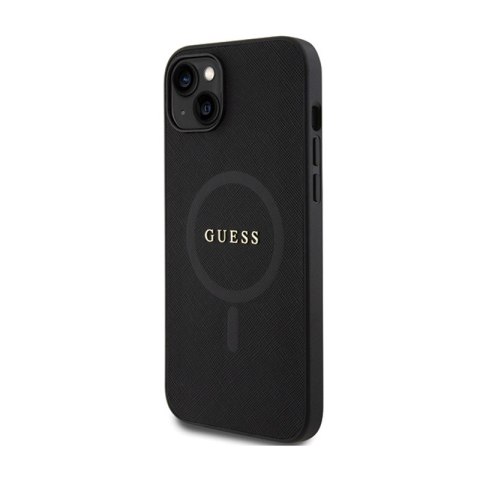 Guess Saffiano MagSafe - Etui iPhone 15 Plus (czarny) Guess Saffiano MagSafe - Etui iPhone 15 Plus (czarny)