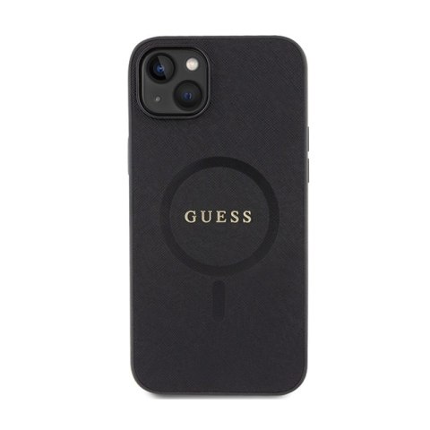 Guess Saffiano MagSafe - Etui iPhone 15 Plus (czarny) Guess Saffiano MagSafe - Etui iPhone 15 Plus (czarny)