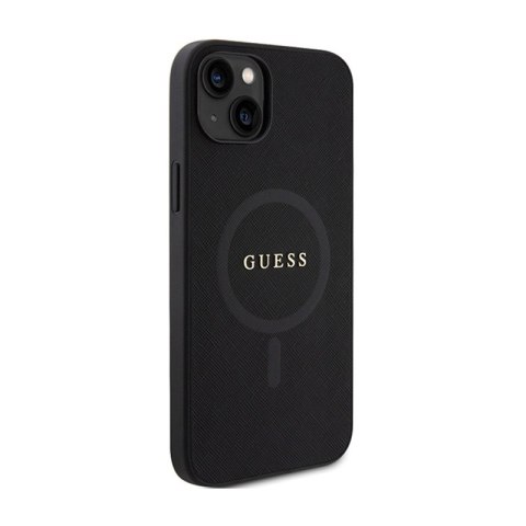 Guess Saffiano MagSafe - Etui iPhone 15 Plus (czarny) Guess Saffiano MagSafe - Etui iPhone 15 Plus (czarny)