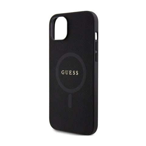 Guess Saffiano MagSafe - Etui iPhone 15 Plus (czarny) Guess Saffiano MagSafe - Etui iPhone 15 Plus (czarny)