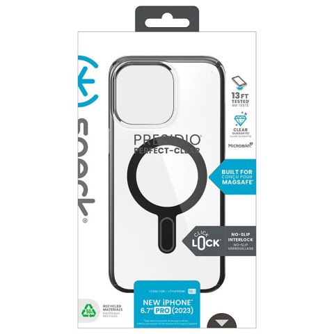 Speck Presidio Perfect-Clear ClickLock & Magsafe - Etui iPhone 15 Pro Max (Clear / Frosted Black / Slate Grey) Speck Presidio Perfect-Clear ClickLock & Magsafe - Etui iPhone 15 Pro Max (Clear / Frosted Black / Slate Grey)