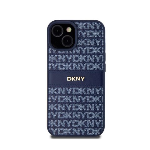 DKNY Leather Mono Stripe & Metal Logo - Etui iPhone 15 / 14 / 13 (niebieski) DKNY Leather Mono Stripe & Metal Logo - Etui iPhone 15 / 14 / 13 (niebieski)