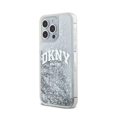 DKNY Liquid Glitter Big Logo - Etui iPhone 15 Pro Max (biały) DKNY Liquid Glitter Big Logo - Etui iPhone 15 Pro Max (biały)