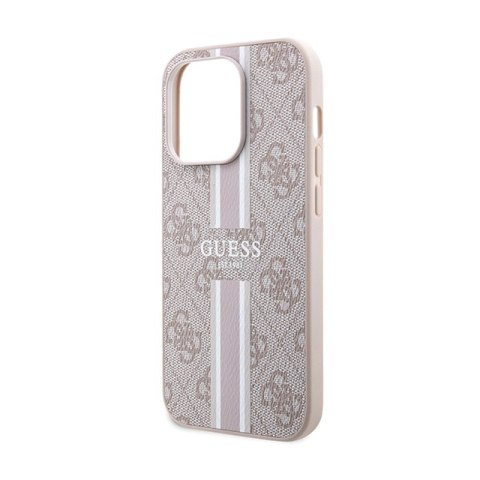 Guess 4G Printed Stripes MagSafe - Etui iPhone 15 Pro Max (różowy) Guess 4G Printed Stripes MagSafe - Etui iPhone 15 Pro Max (różowy)