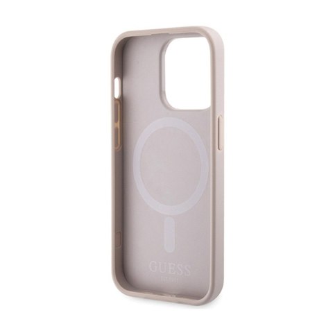 Guess 4G Printed Stripes MagSafe - Etui iPhone 15 Pro Max (różowy) Guess 4G Printed Stripes MagSafe - Etui iPhone 15 Pro Max (różowy)