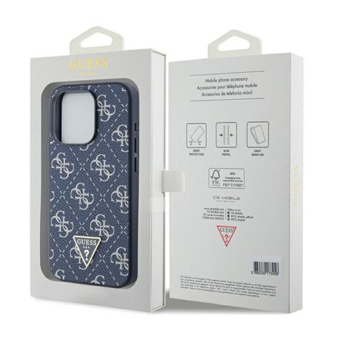 Guess 4G Triangle Metal Logo - Etui iPhone 15 Pro (niebieski) Guess 4G Triangle Metal Logo - Etui iPhone 15 Pro (niebieski)
