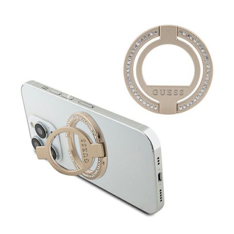Guess MagSafe Ring Stand Rhinestone - Magnetyczny uchwyt na palec do telefonu z funkcją standu (Złoty) Guess MagSafe Ring Stand Rhinestone - Magnetyczny uchwyt na palec do telefonu z funkcją standu (Złoty)