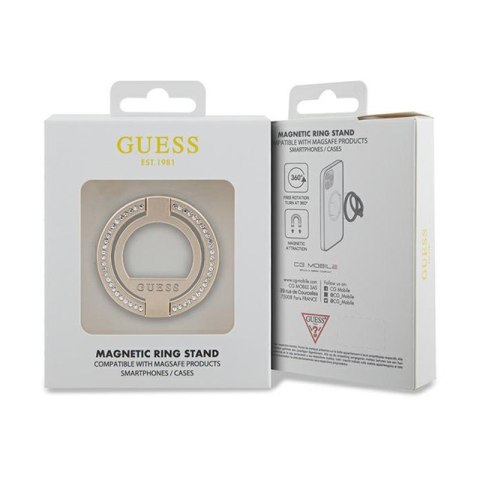 Guess MagSafe Ring Stand Rhinestone - Magnetyczny uchwyt na palec do telefonu z funkcją standu (Złoty) Guess MagSafe Ring Stand Rhinestone - Magnetyczny uchwyt na palec do telefonu z funkcją standu (Złoty)