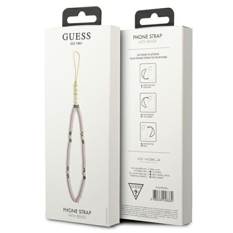 Guess Phone Strap Beads Heishi - Zawieszka do telefonu 25 cm (Lilac) Guess Phone Strap Beads Heishi - Zawieszka do telefonu 25 cm (Lilac)