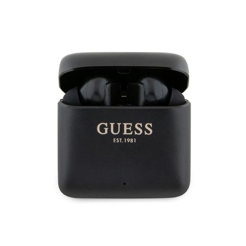 Guess Printed Logo - Słuchawki Bluetooth TWS + etui ładujące (czarny) Guess Printed Logo - Słuchawki Bluetooth TWS + etui ładujące (czarny)