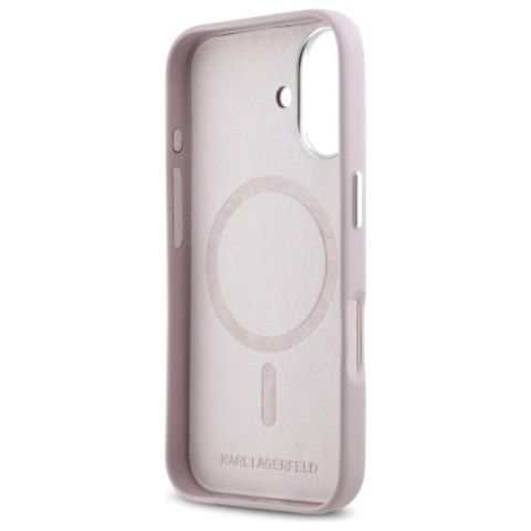 Karl Lagerfeld FW Metal Plate MagSafe - Etui iPhone 16 (różowy) Karl Lagerfeld FW Metal Plate MagSafe - Etui iPhone 16 (różowy)