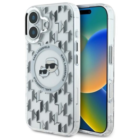 Karl Lagerfeld IML Monogram Karl & Choupette Head MagSafe - Etui iPhone 16 (przezroczysty) Karl Lagerfeld IML Monogram Karl & Choupette Head MagSafe - Etui iPhone 16 (przezroczysty)