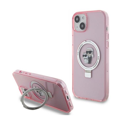 Karl Lagerfeld Ring Stand Karl & Choupette MagSafe - Etui iPhone 15 Plus (różowy) Karl Lagerfeld Ring Stand Karl & Choupette MagSafe - Etui iPhone 15 Plus (różowy)