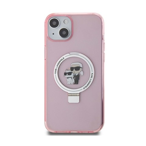 Karl Lagerfeld Ring Stand Karl & Choupette MagSafe - Etui iPhone 15 Plus (różowy) Karl Lagerfeld Ring Stand Karl & Choupette MagSafe - Etui iPhone 15 Plus (różowy)