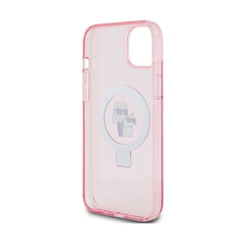 Karl Lagerfeld Ring Stand Karl & Choupette MagSafe - Etui iPhone 15 Plus (różowy) Karl Lagerfeld Ring Stand Karl & Choupette MagSafe - Etui iPhone 15 Plus (różowy)