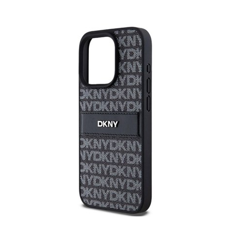 DKNY Leather Mono Stripe & Metal Logo - Etui iPhone 15 Pro Max (czarny) DKNY Leather Mono Stripe & Metal Logo - Etui iPhone 15 Pro Max (czarny)