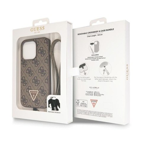 Guess Crossbody 4G Metal Logo - Etui iPhone 14 Pro (brązowy) Guess Crossbody 4G Metal Logo - Etui iPhone 14 Pro (brązowy)