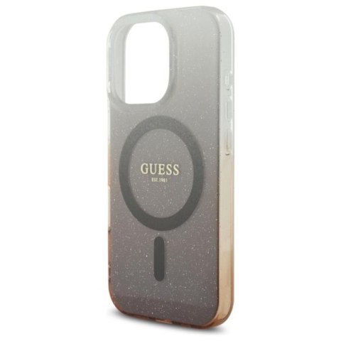 Guess IML Glitter Gradient MagSafe - Etui iPhone 16 Pro Max (brązowy) Guess IML Glitter Gradient MagSafe - Etui iPhone 16 Pro Max (brązowy)