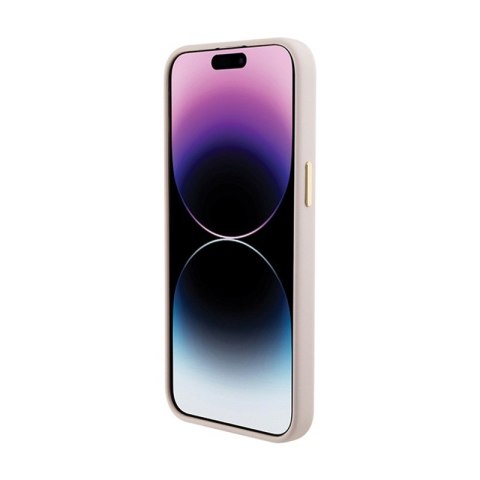 Guess Silicone Logo Strass 4G - Etui iPhone 15 Pro (różowy) Guess Silicone Logo Strass 4G - Etui iPhone 15 Pro (różowy)