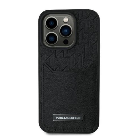 Karl Lagerfeld Cardslots Monogram - Etui iPhone 16 Pro (czarny) Karl Lagerfeld Cardslots Monogram - Etui iPhone 16 Pro (czarny)