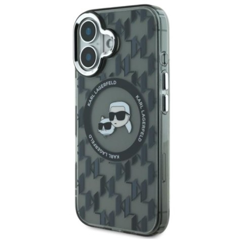 Karl Lagerfeld IML Monogram Karl & Choupette Head MagSafe - Etui iPhone 16 (czarny) Karl Lagerfeld IML Monogram Karl & Choupette Head MagSafe - Etui iPhone 16 (czarny)