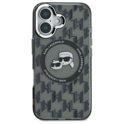 Karl Lagerfeld IML Monogram Karl & Choupette Head MagSafe - Etui iPhone 16 (czarny) Karl Lagerfeld IML Monogram Karl & Choupette Head MagSafe - Etui iPhone 16 (czarny)