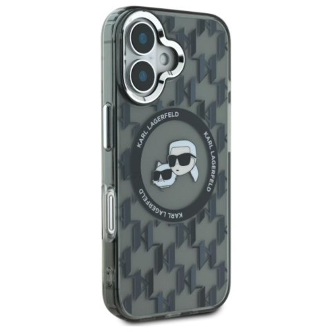 Karl Lagerfeld IML Monogram Karl & Choupette Head MagSafe - Etui iPhone 16 (czarny) Karl Lagerfeld IML Monogram Karl & Choupette Head MagSafe - Etui iPhone 16 (czarny)