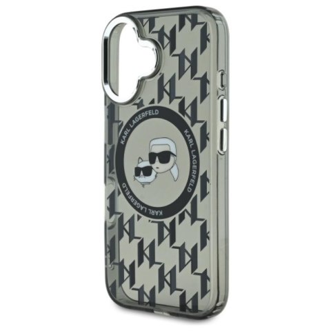 Karl Lagerfeld IML Monogram Karl & Choupette Head MagSafe - Etui iPhone 16 (czarny) Karl Lagerfeld IML Monogram Karl & Choupette Head MagSafe - Etui iPhone 16 (czarny)
