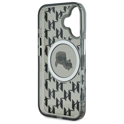 Karl Lagerfeld IML Monogram Karl & Choupette Head MagSafe - Etui iPhone 16 (czarny) Karl Lagerfeld IML Monogram Karl & Choupette Head MagSafe - Etui iPhone 16 (czarny)