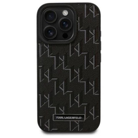 Karl Lagerfeld Leather Monogram Metal Logo MagSafe - Etui iPhone 16 Pro (czarny) Karl Lagerfeld Leather Monogram Metal Logo MagSafe - Etui iPhone 16 Pro (czarny)