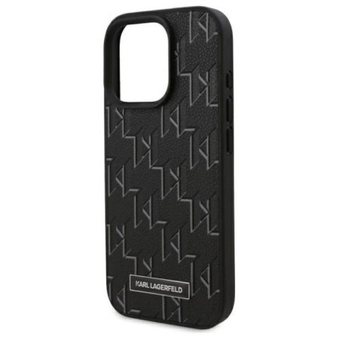 Karl Lagerfeld Leather Monogram Metal Logo MagSafe - Etui iPhone 16 Pro (czarny) Karl Lagerfeld Leather Monogram Metal Logo MagSafe - Etui iPhone 16 Pro (czarny)