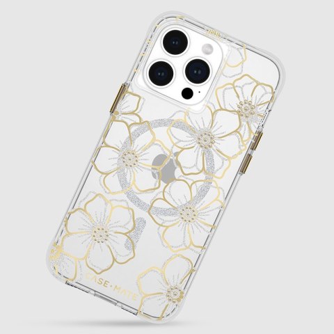Case-Mate Floral Gems MagSafe - Etui iPhone 15 Pro Max (Gold) Case-Mate Floral Gems MagSafe - Etui iPhone 15 Pro Max (Gold)