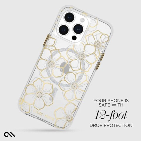 Case-Mate Floral Gems MagSafe - Etui iPhone 15 Pro Max (Gold) Case-Mate Floral Gems MagSafe - Etui iPhone 15 Pro Max (Gold)