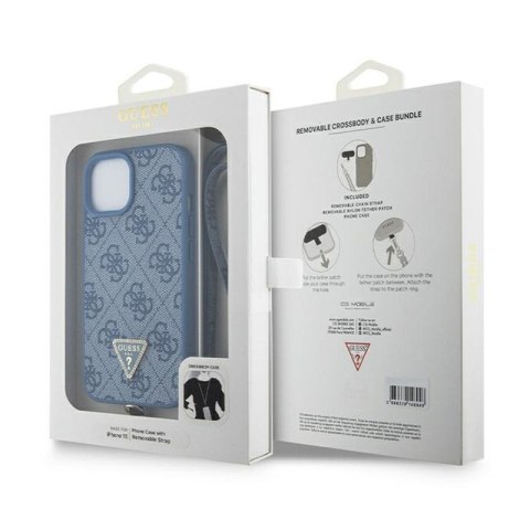 Guess Crossbody 4G Metal Logo - Etui iPhone 15 (niebieski) Guess Crossbody 4G Metal Logo - Etui iPhone 15 (niebieski)