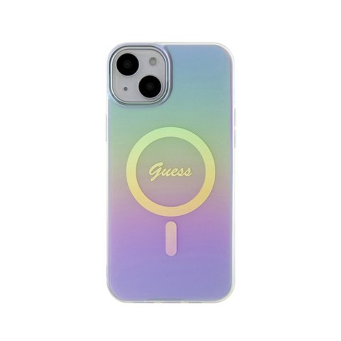 Guess IML Iridescent MagSafe - Etui iPhone 15 (fioletowy) Guess IML Iridescent MagSafe - Etui iPhone 15 (fioletowy)